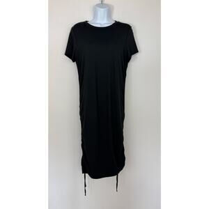 Emma’s Expressions Maternity Black Ruched Side Dress Women’s XL Short Sleeve